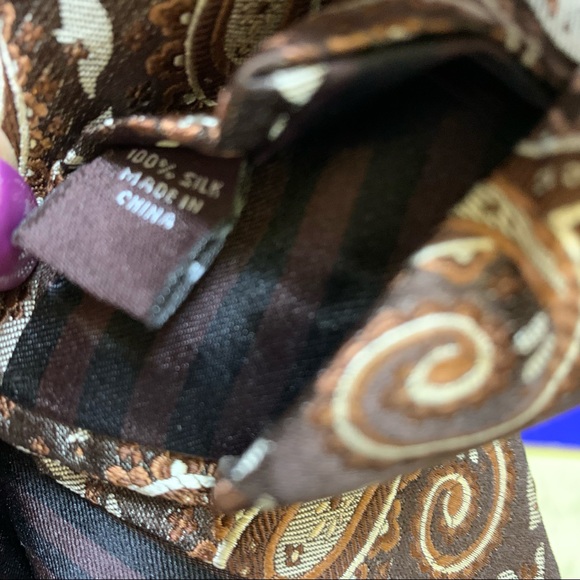 Black Brown 1826 100% Silk Necktie Brown Paisley NWOT - Picture 7 of 7